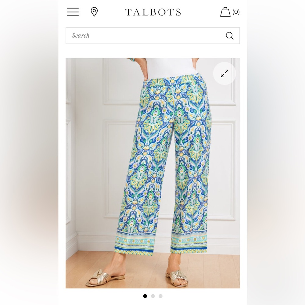 Talbots Blue and Green Patterned Cropped Pants